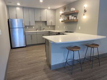 Clubhouse kitchen and island